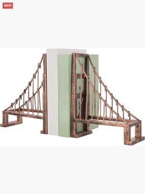 Decorative Bookends for Heavy Books, Vintage Bridge Design, Set of 2